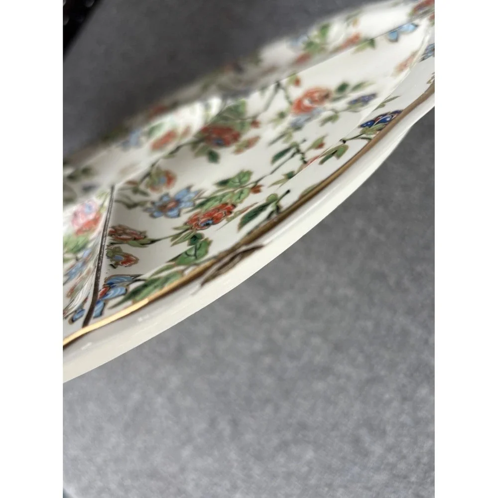 Floral Service Tray Erphila Chintz Germany Dorset Cheery Cottagecore Relish Tray